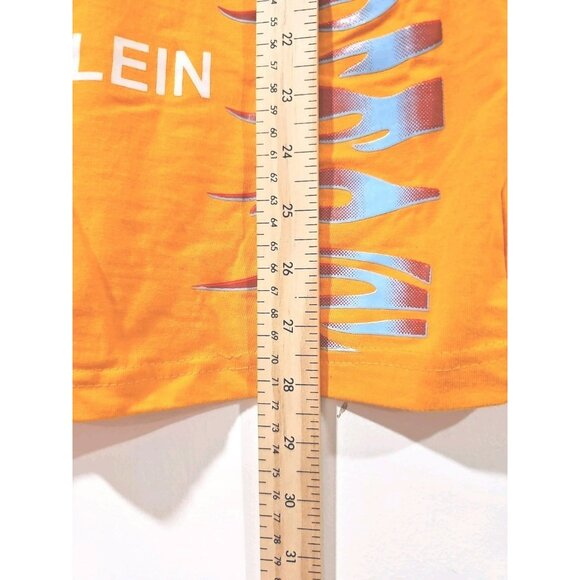 Philipp Plein T-Shirt Men Medium Orange All Over Print Preppy Rockabilly - Picture 9 of 10